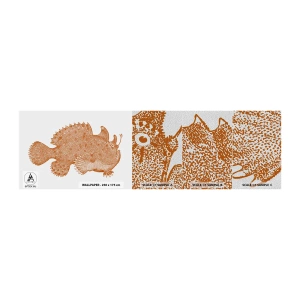 Prøve Fototapet Premium Sand - Og dog en fisk - Havfisk, Ocean, Ved havet - 100x30 cm