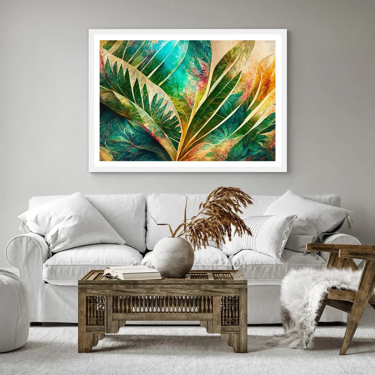 Plakat i hvid ramme - Farver fra troperne - 50x40 cm