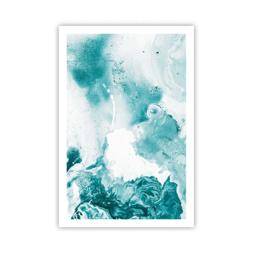 Plakat - Blå oversvømmelsesflader - 61x91 cm