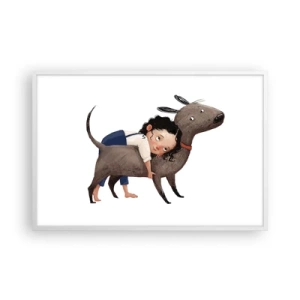 Plakat i hvid ramme - Bedste venner - 91x61 cm