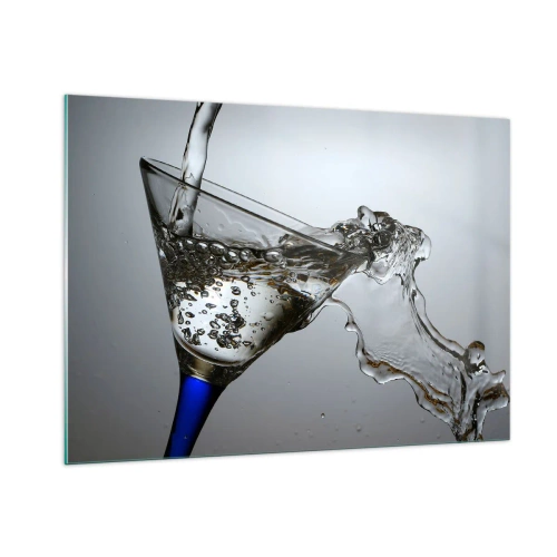 Billede på glas - Krystalvand i krystalglas - 100x70 cm