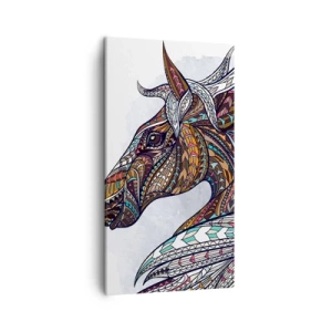 Lærredstryk - Billede på lærred - Den keltiske krigers hest - 45x80 cm