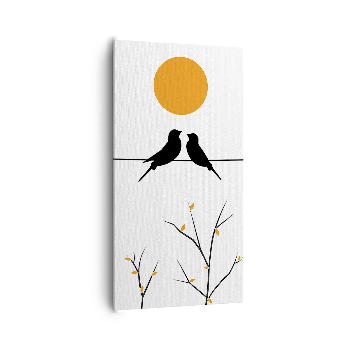 Lærredstryk - Billede på lærred - Nattergal - 65x120 cm