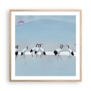 Plakat i ramme af lyst egetræ - Efter en varm dag - 60x60 cm