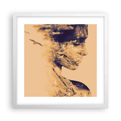 Plakat i hvid ramme - Smuk af natur - 40x40 cm
