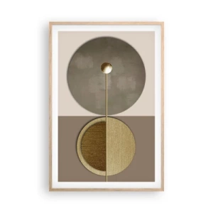 Plakat i ramme af lyst egetræ - Perfekt balance - 61x91 cm