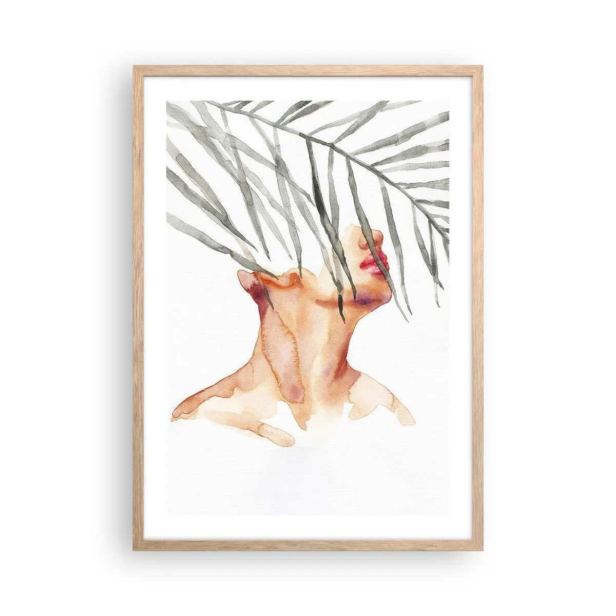 Plakat i ramme af lyst egetræ - Mærk pulsen i troperne - 50x70 cm