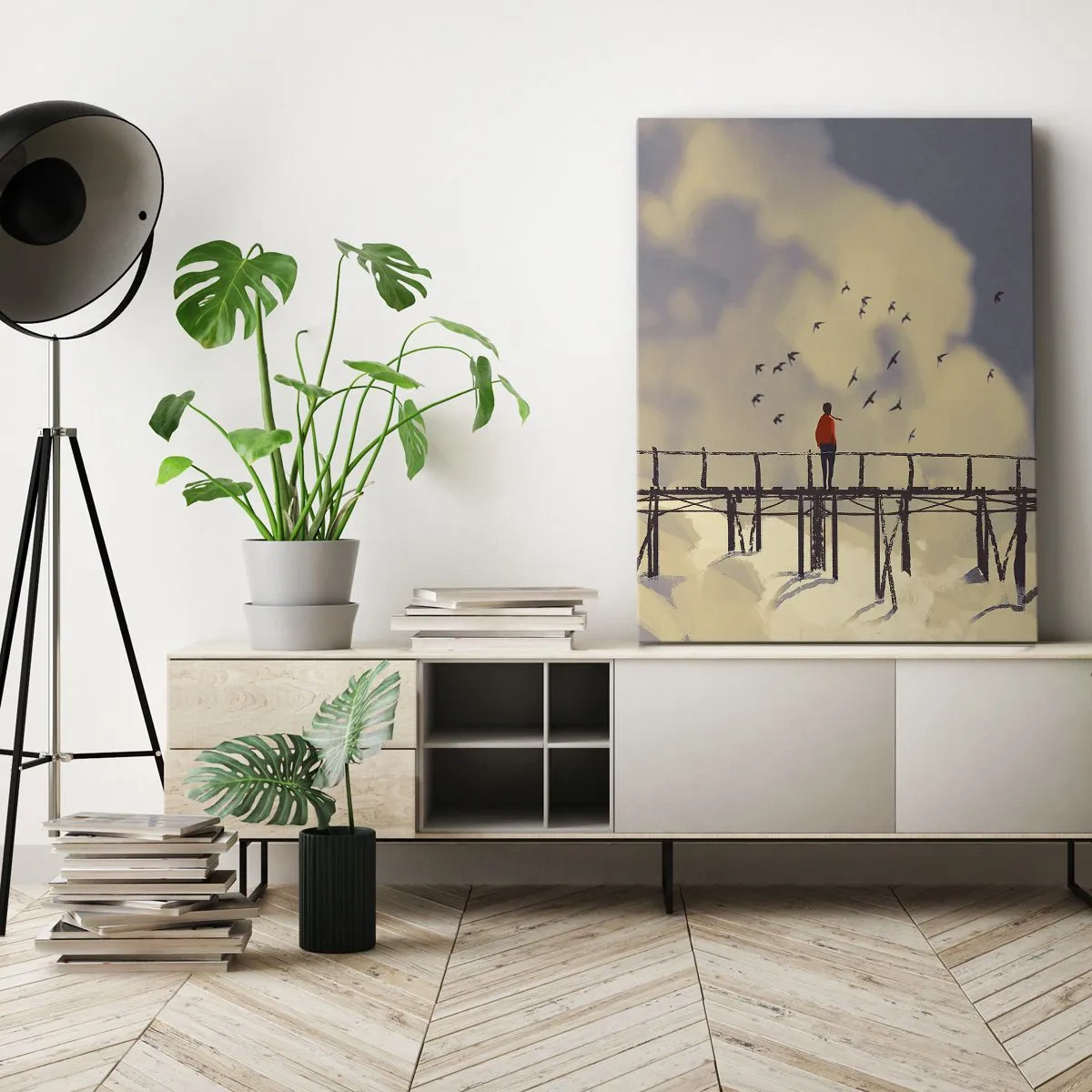 Lærredstryk - Billede på lærred - Blå længsel - 50x70 cm
