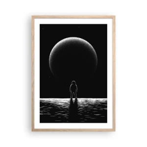 Plakat i ramme af lyst egetræ - Ansigt til ansigt - 50x70 cm
