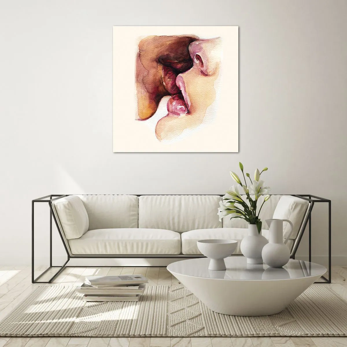 Billede på glas - Som nat og dag, jord og himmel - 70x70 cm