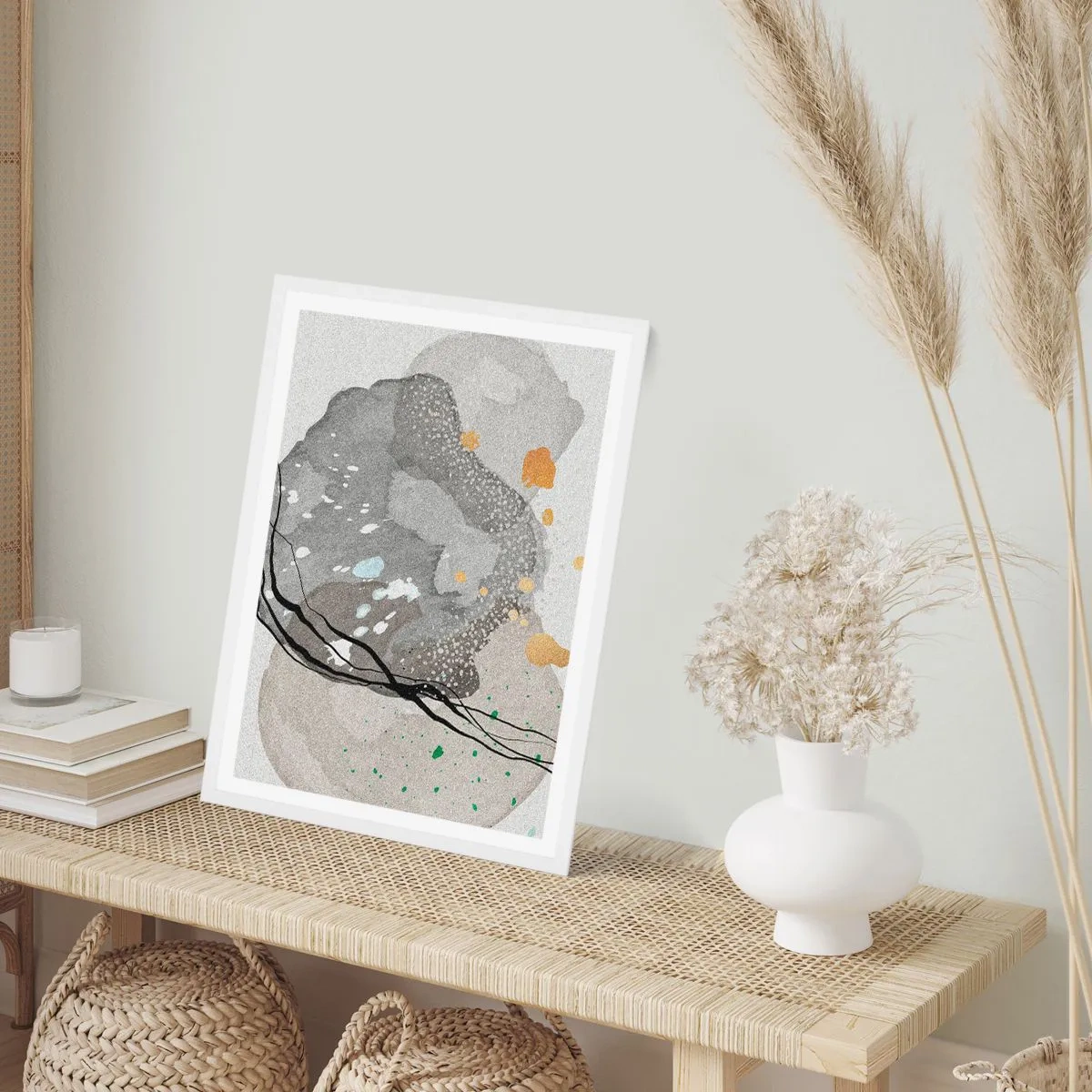 Plakat i hvid ramme - Organisk komposition - 61x91 cm