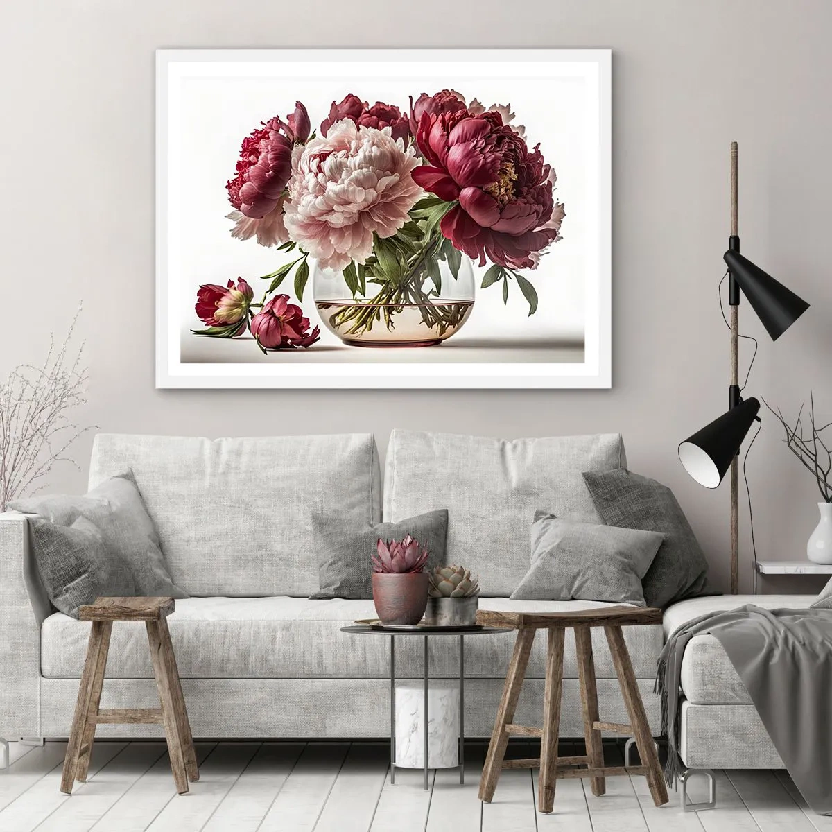 Plakat i hvid ramme - I fuldt flor af skønhed - 100x70 cm