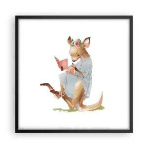 Plakat i sort ramme - Læs for mig, mor - 50x50 cm