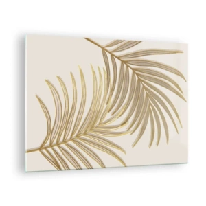 Billede på glas - Gylden palme! - 70x50 cm