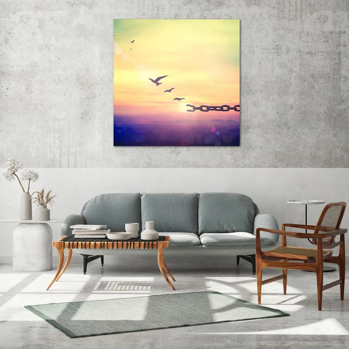 Billede på glas - Sejr for frihed - 60x60 cm