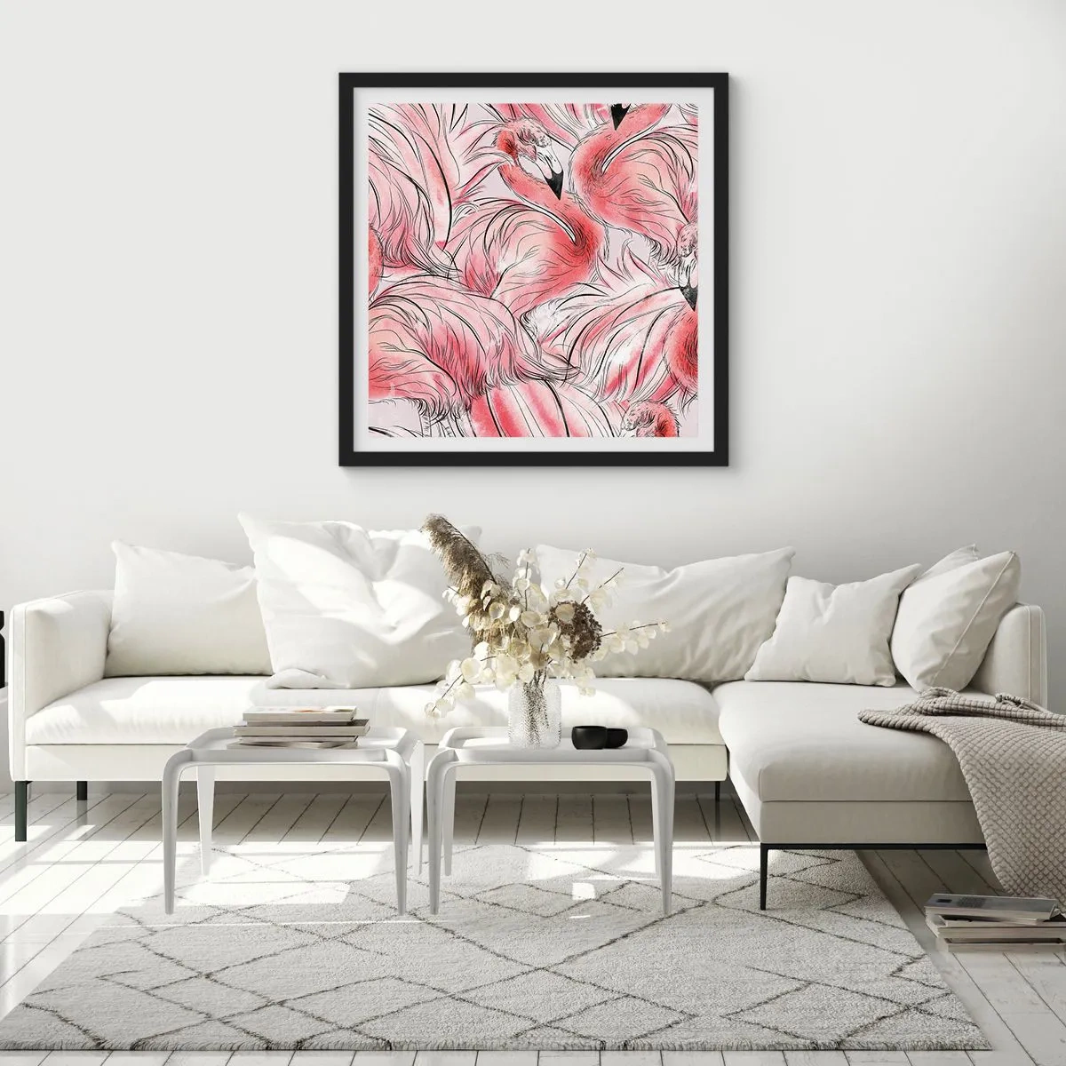 Plakat i sort ramme - Fugle corps de ballet - 40x40 cm