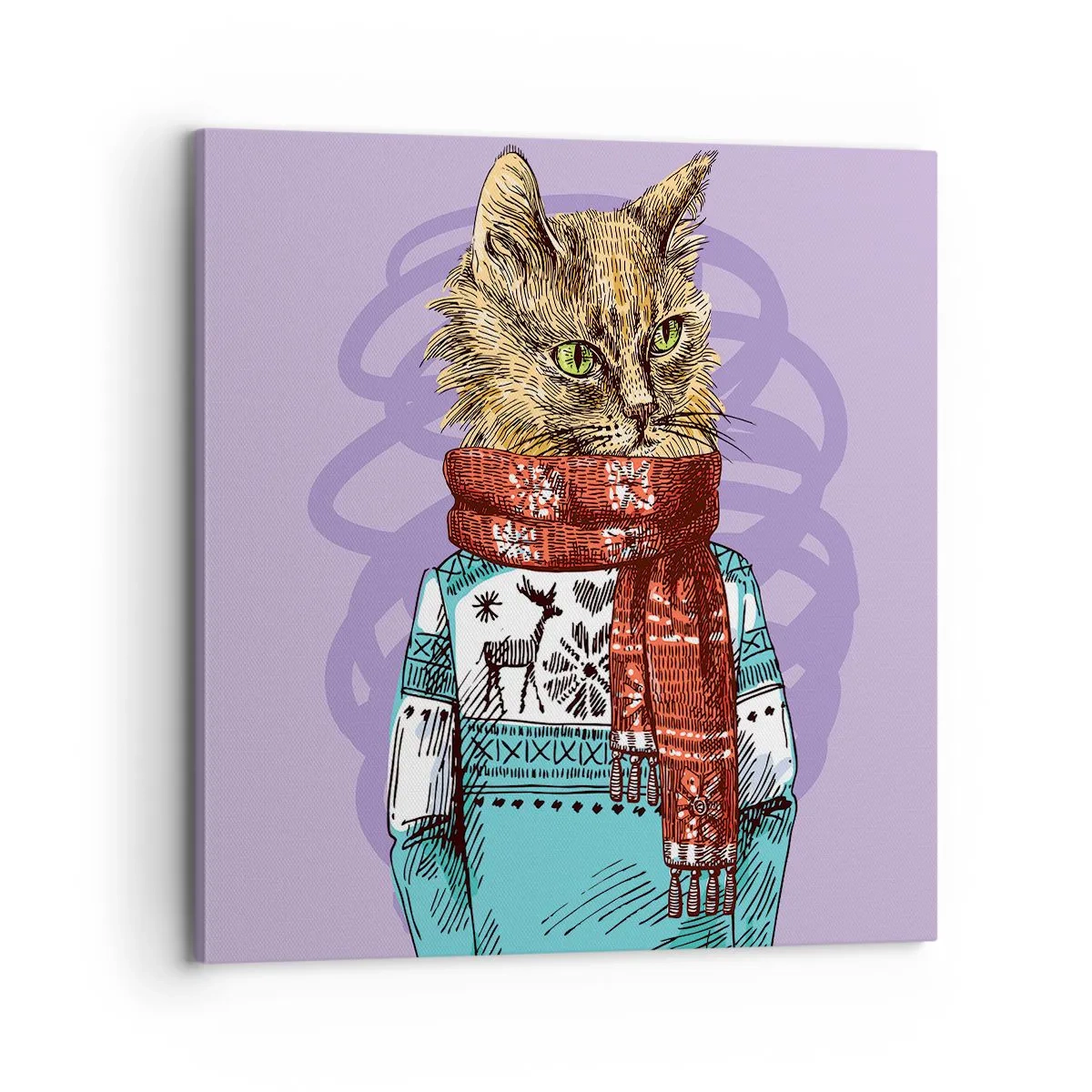 Lærredstryk - Billede på lærred - En kat ikke kun i sko - 70x70 cm
