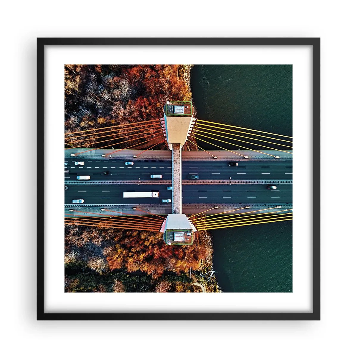 Plakat i sort ramme - Bag vandet, bag skovene - 50x50 cm