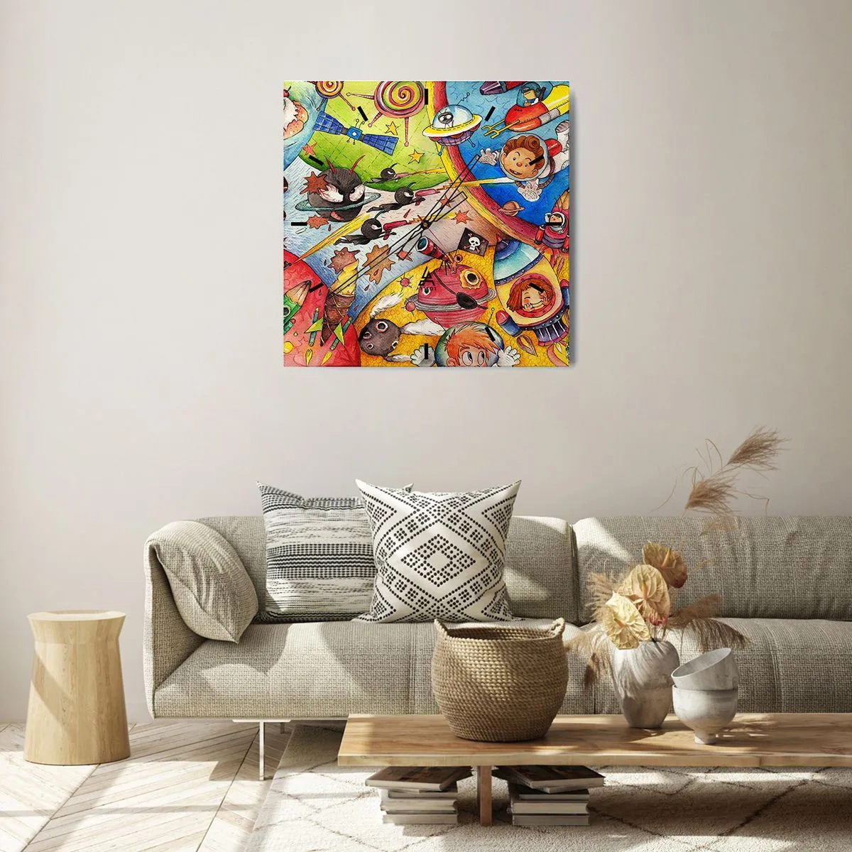 Vægur, Uret - Et storslået rumeventyr - 40x40 cm