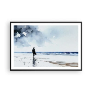 Plakat i sort ramme - Samtale med havet - 91x61 cm