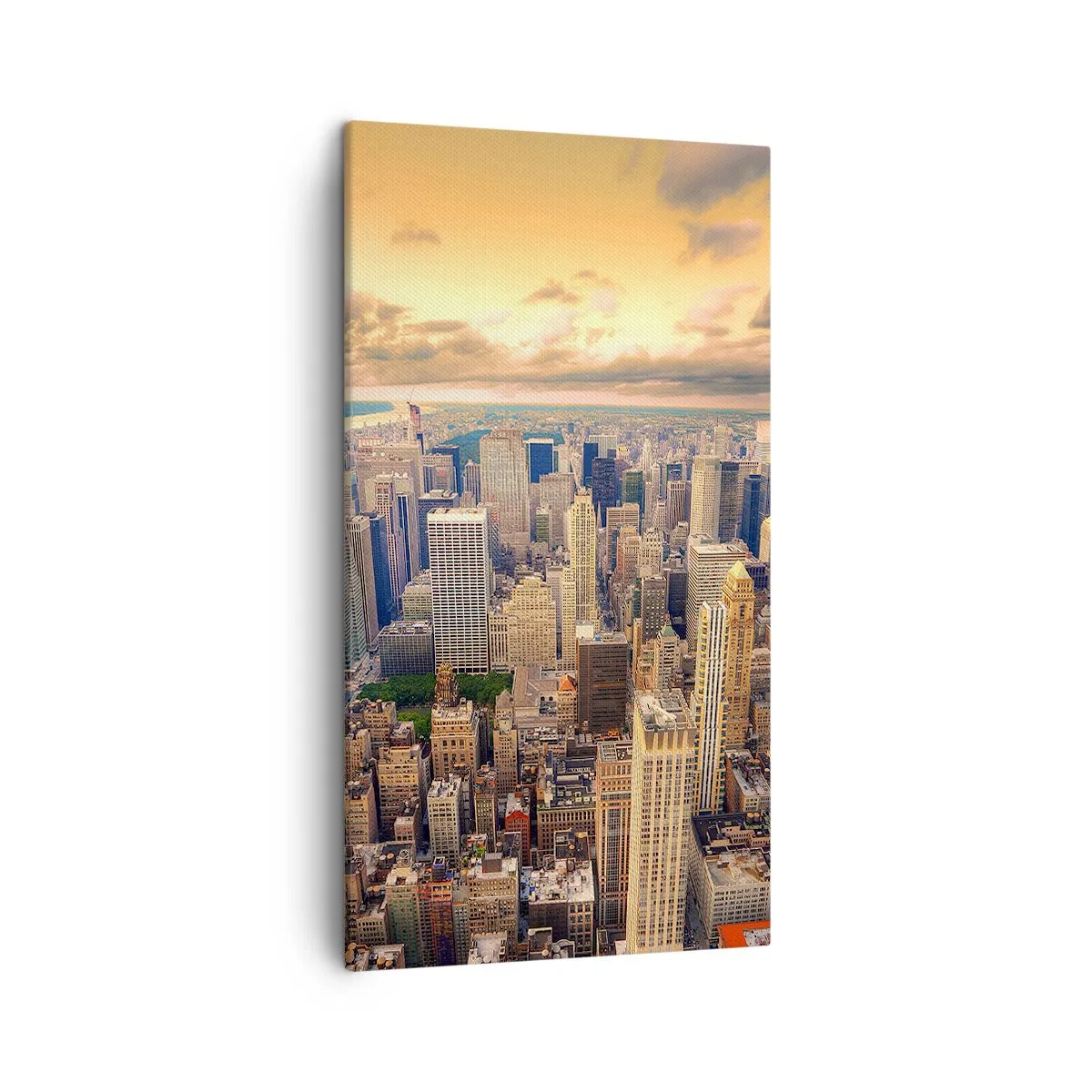 Lærredstryk - Billede på lærred - En forgyldt metropol - 45x80 cm