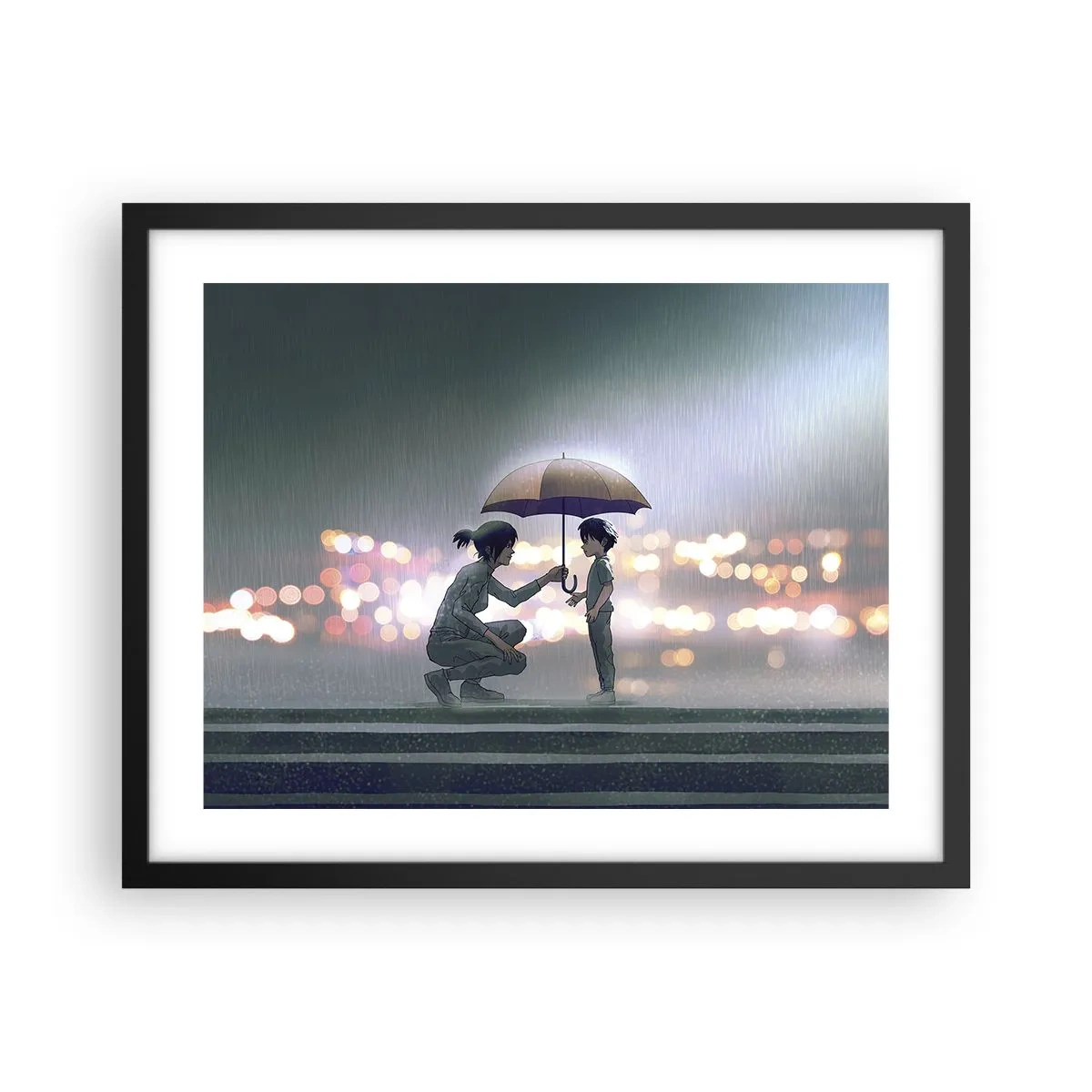 Plakat i sort ramme - Og alt er godt nu - 50x40 cm