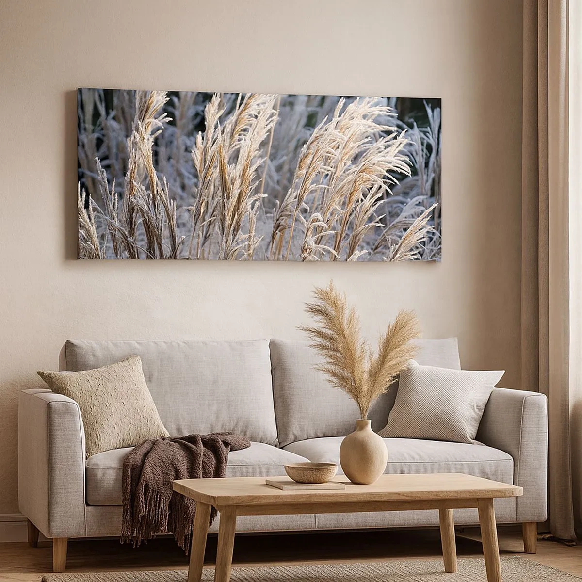 Lærredstryk - Billede på lærred - Pyntet med frost - 100x40 cm