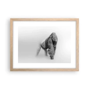 Plakat i ramme af lyst egetræ - Selvsikker på sin styrke - 40x30 cm