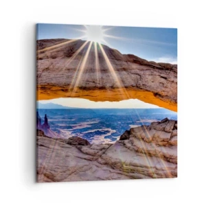 Lærredstryk - Billede på lærred - Gennem stenporten - 60x60 cm