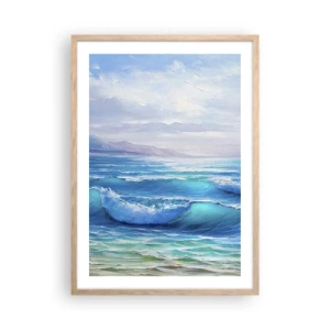 Plakat i ramme af lyst egetræ - Giver trøst - 50x70 cm