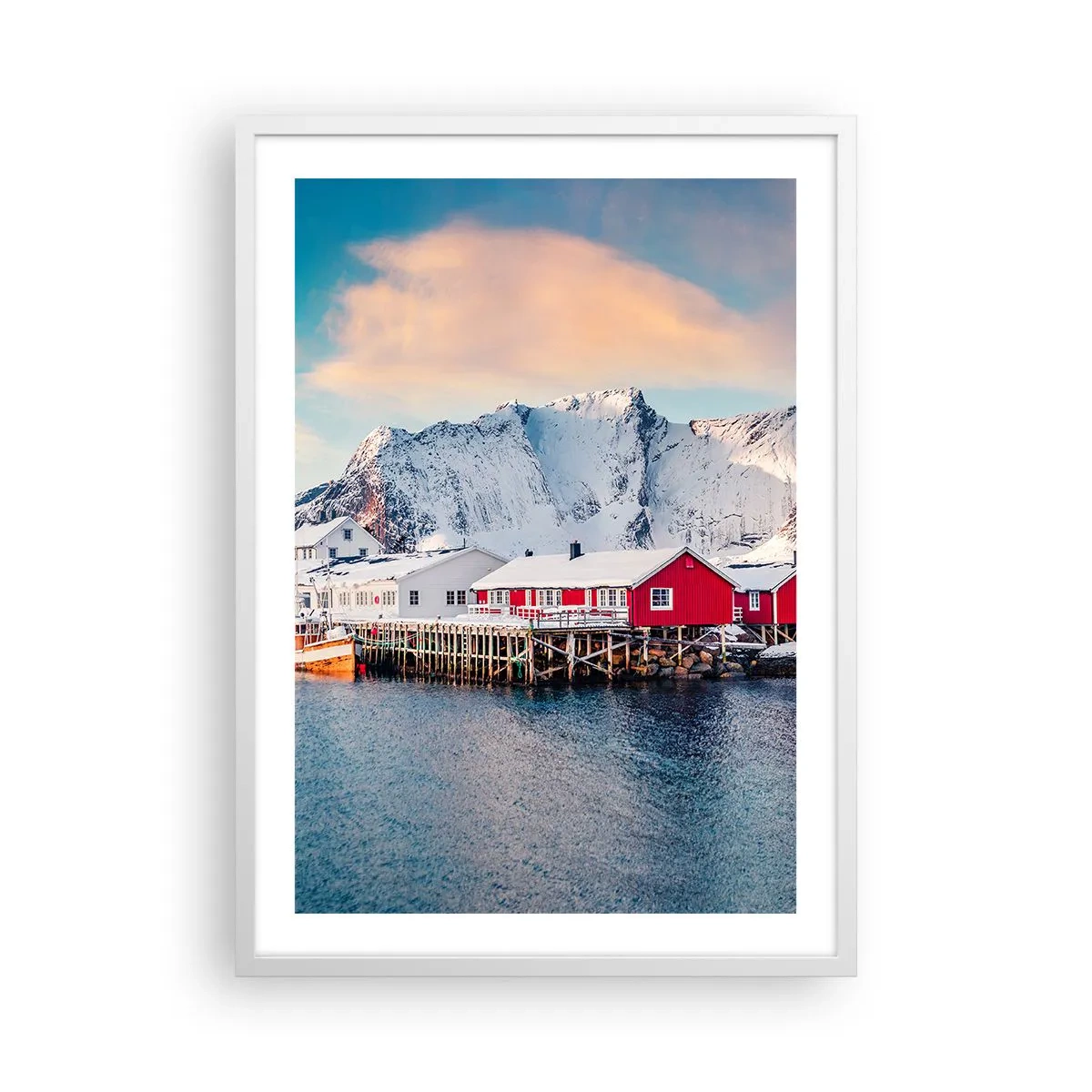 Plakat i hvid ramme - Nordlig tilbagetrækning - 50x70 cm