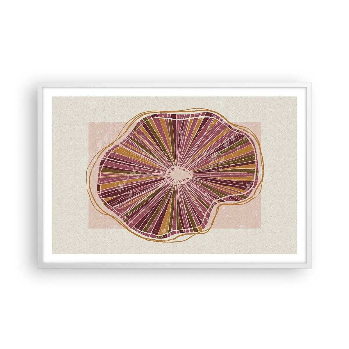 Plakat i hvid ramme - Strålende abstraktion - 91x61 cm