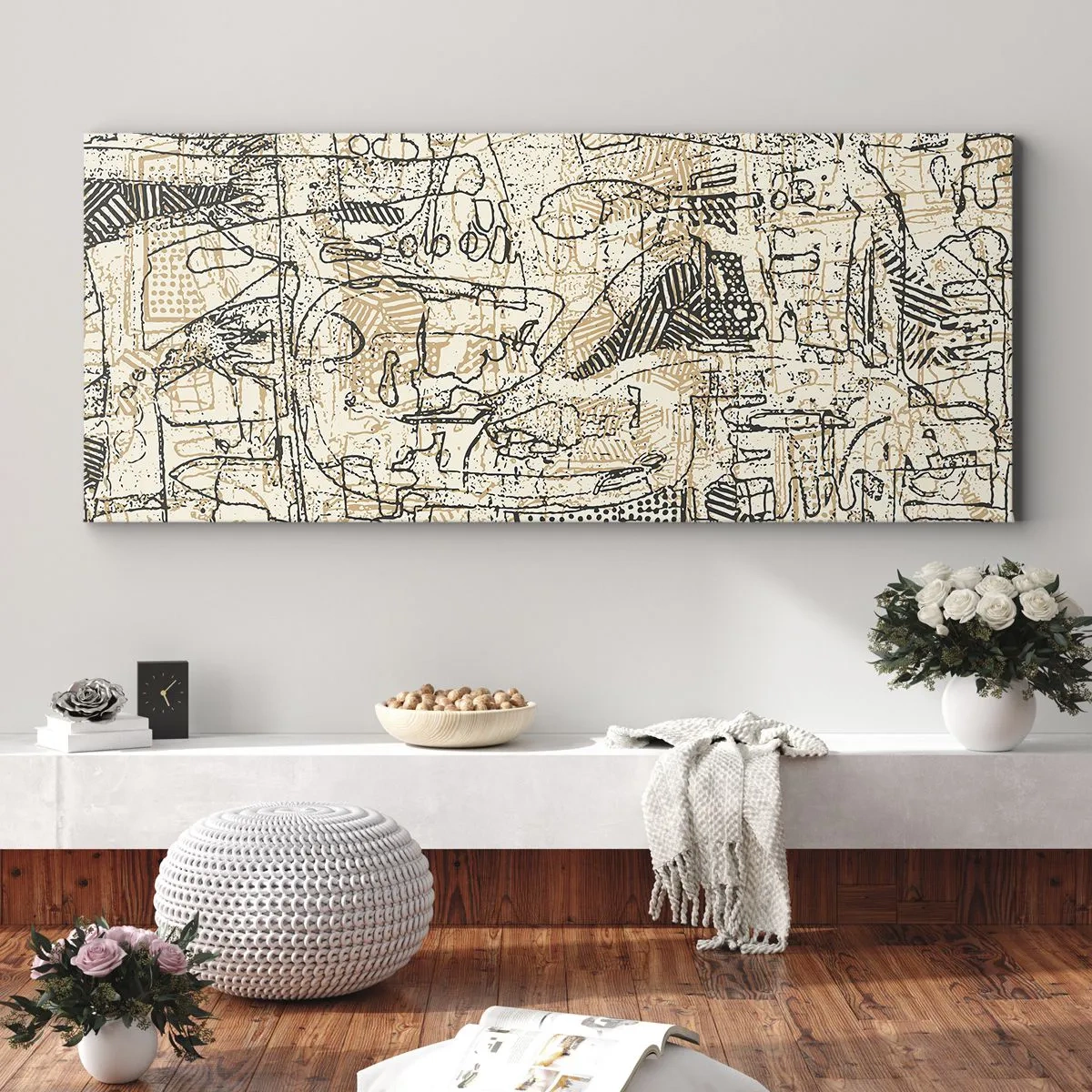 Lærredstryk - Billede på lærred - Venter på at blive afkodet - 100x40 cm