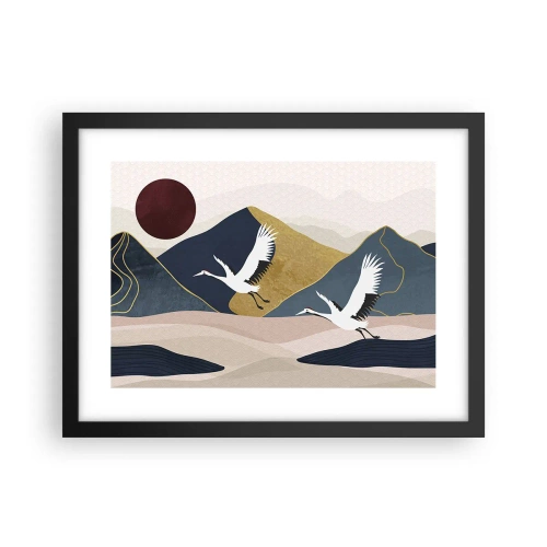 Plakat i sort ramme - Og dagen er igen FLØJET af sted - 40x30 cm