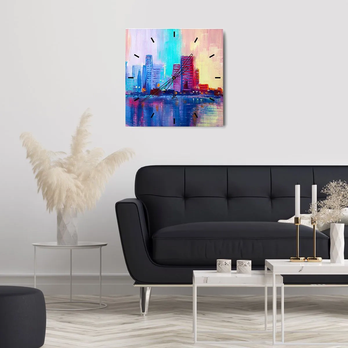 Vægur, Uret - Badet i farver - 30x30 cm