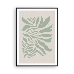 Plakat i sort ramme - Smaragdgrøn gren - 70x100 cm