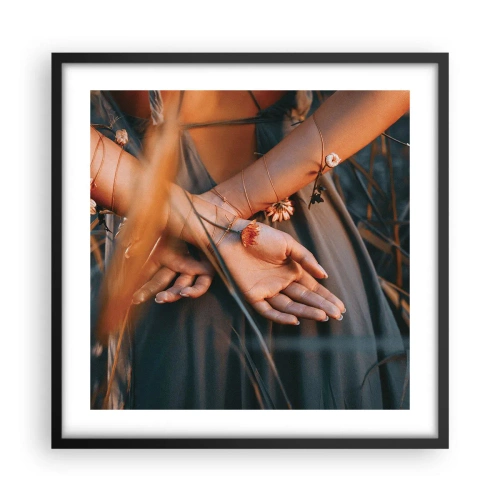 Plakat i sort ramme - Forbundet med naturen - 50x50 cm
