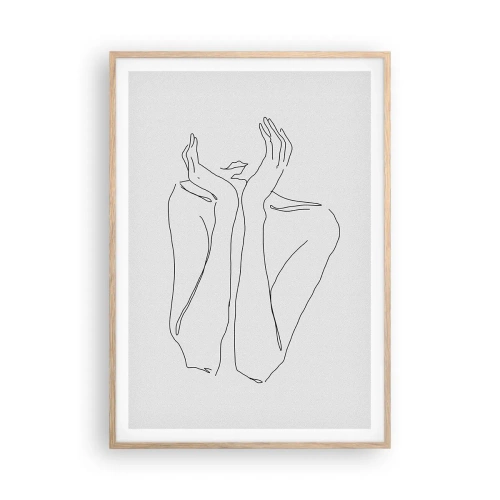 Plakat i ramme af lyst egetræ - Hvad piger drømmer om - 70x100 cm