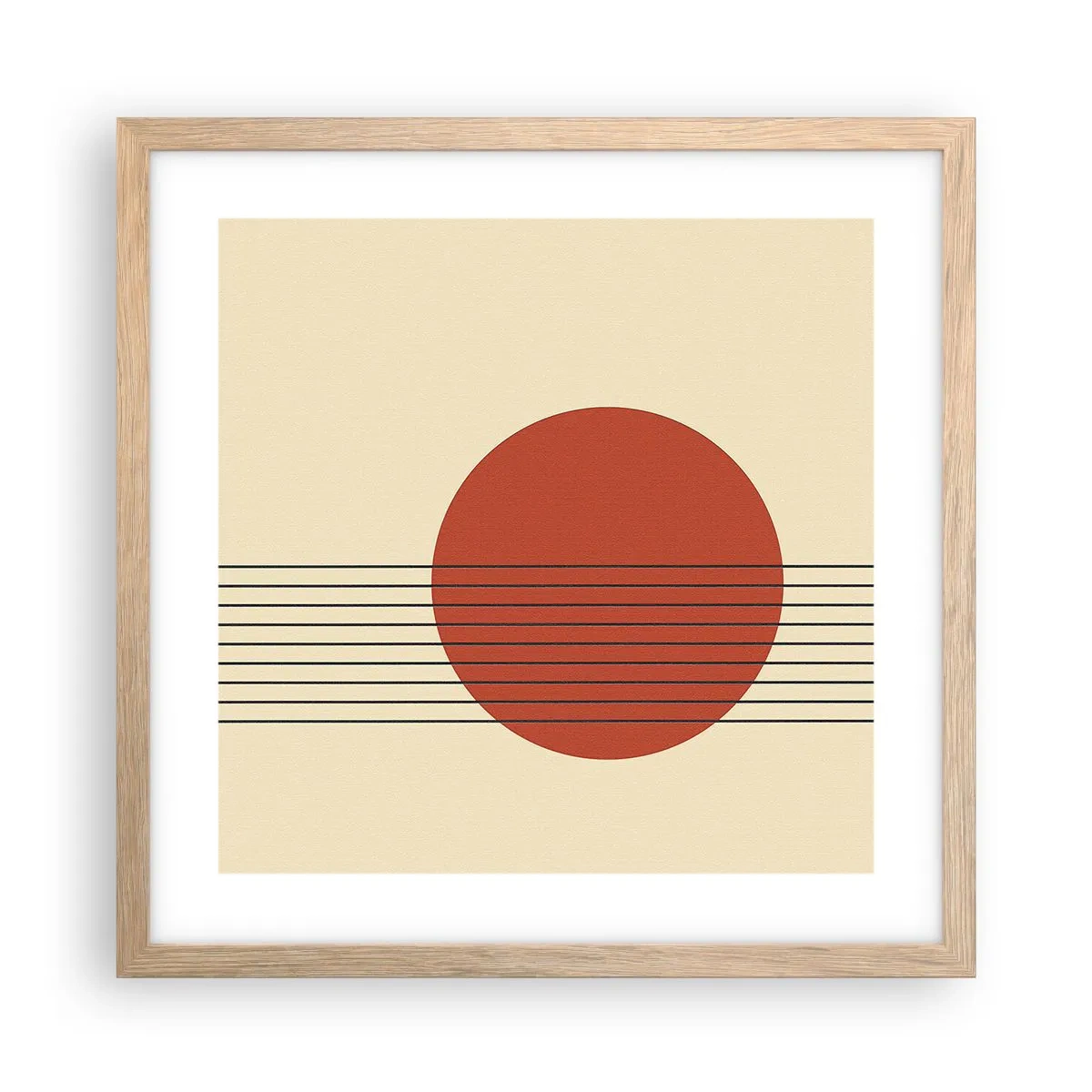Plakat i ramme af lyst egetræ - Og så videre - 40x40 cm