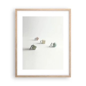 Plakat i ramme af lyst egetræ - Selve livet - 40x50 cm