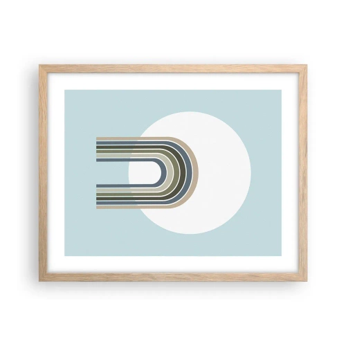Plakat i ramme af lyst egetræ - Uimodståelig tiltrækningskraft - 50x40 cm