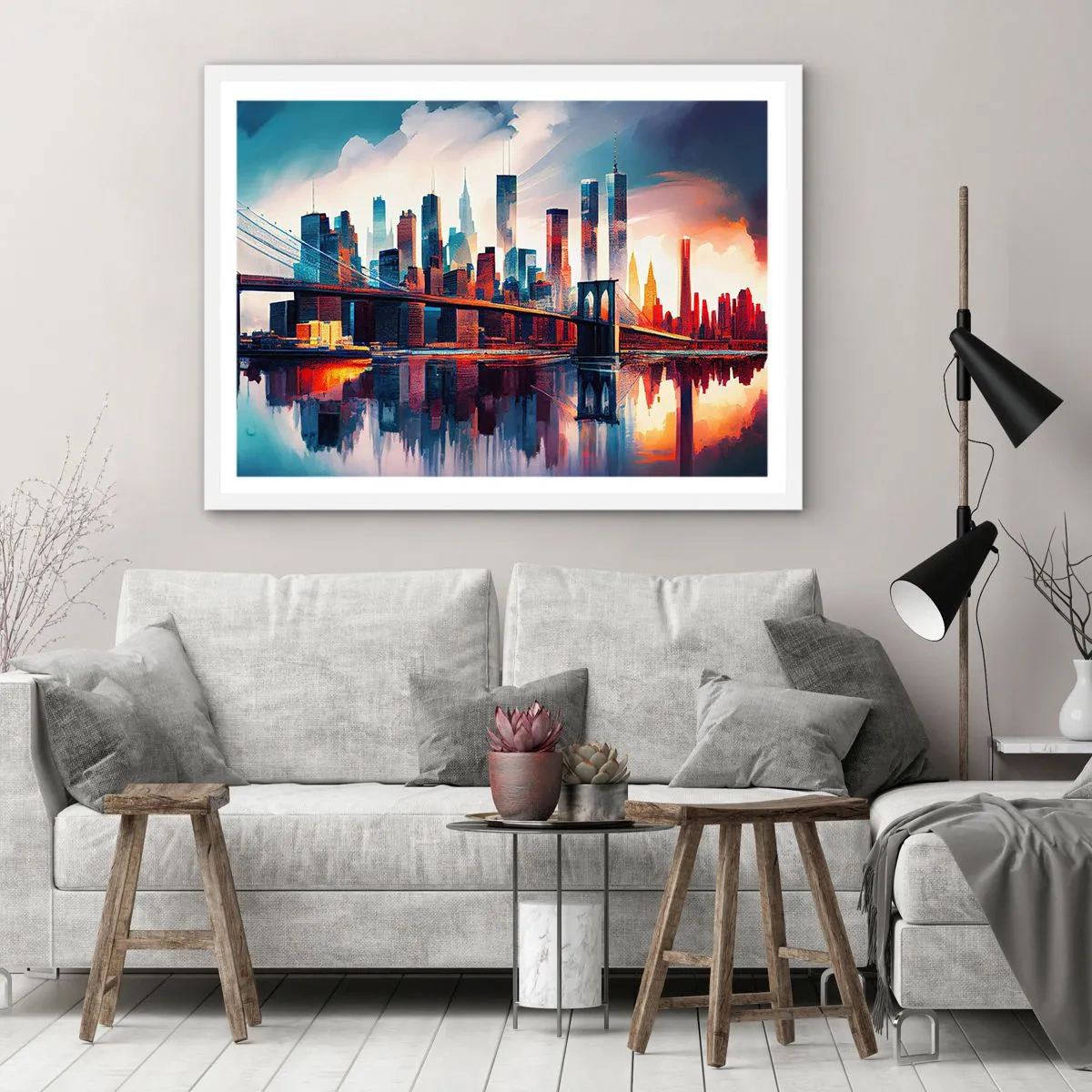 Plakat i hvid ramme - Fænomenale New York - 50x40 cm