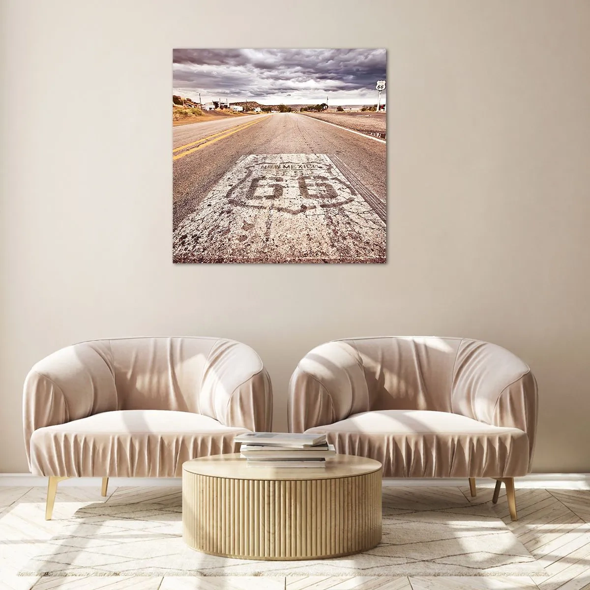 Billede på glas - Mother Road - amerikansk legende - 50x50 cm