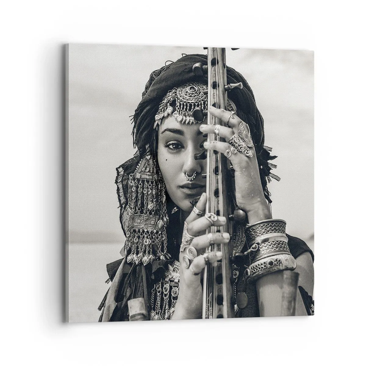 Lærredstryk - Billede på lærred - Selve den orientalske musik - 70x70 cm