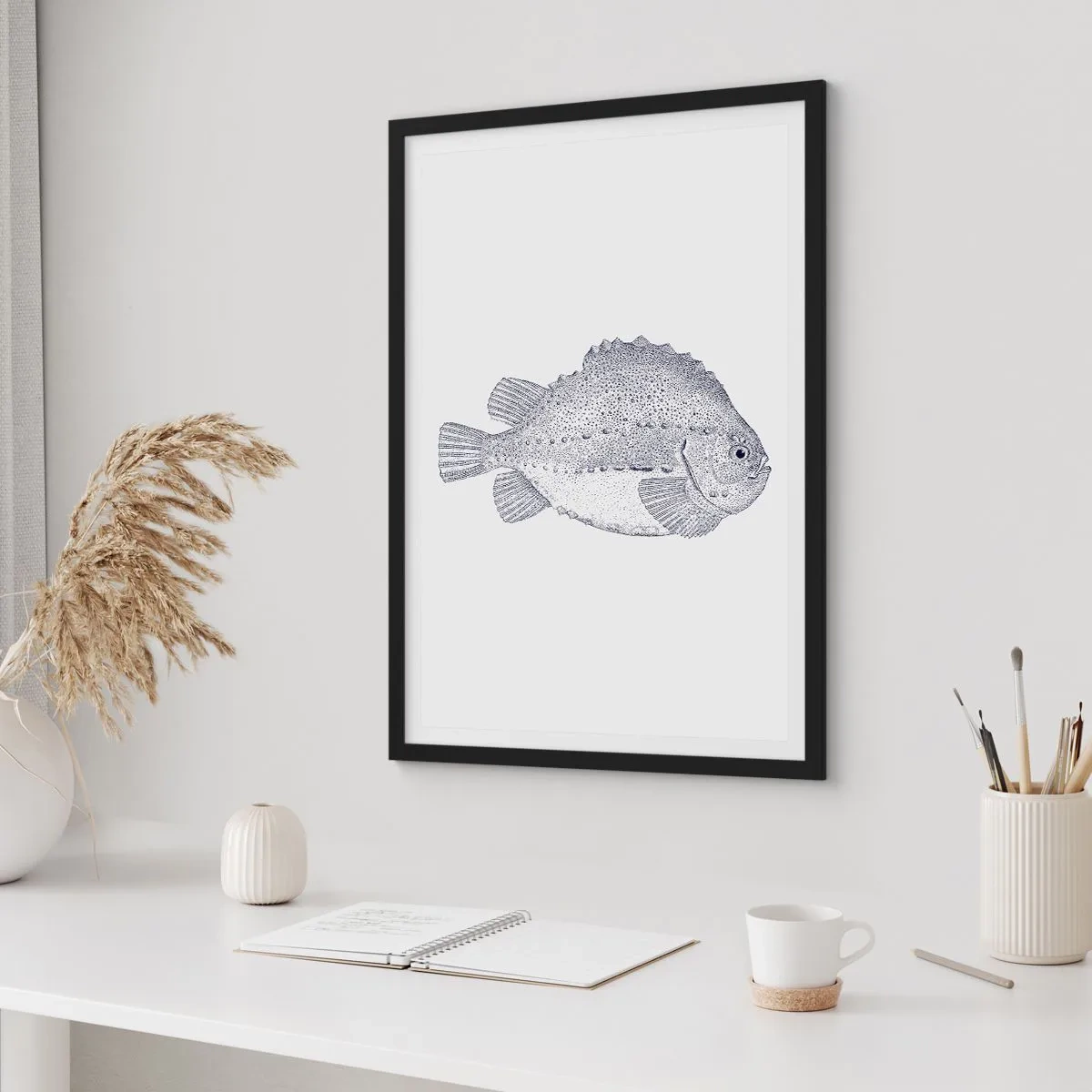 Plakat i sort ramme - Til naturforskerens album - 40x50 cm