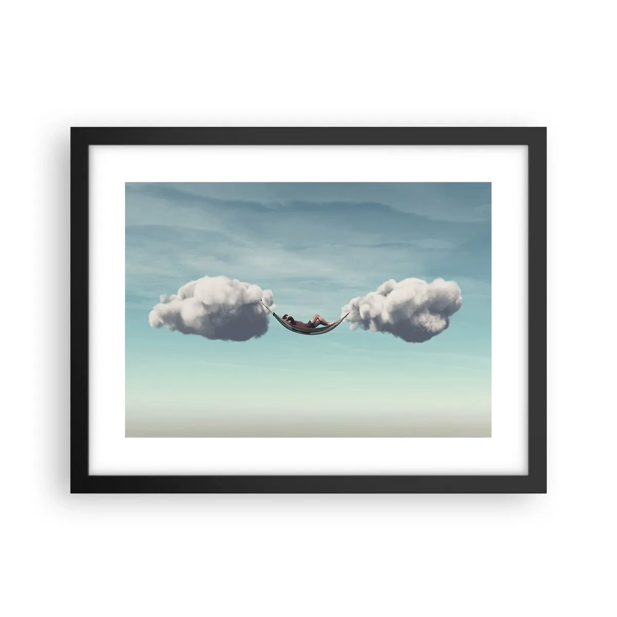 Plakat i sort ramme - Lykken i øjeblikket - 40x30 cm