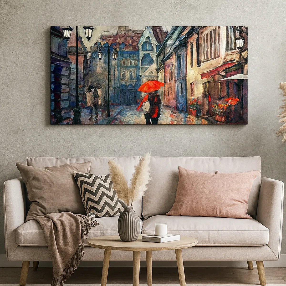 Lærredstryk - Billede på lærred - Regn til to - 30x30 cm