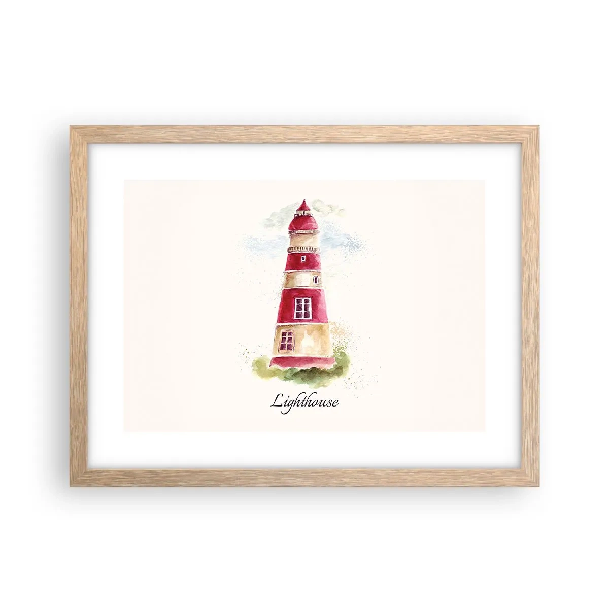 Plakat i ramme af lyst egetræ - Altid vejret omkring - 40x30 cm