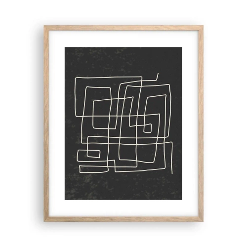 Plakat i ramme af lyst egetræ - Ikke helt så enkel - 40x50 cm