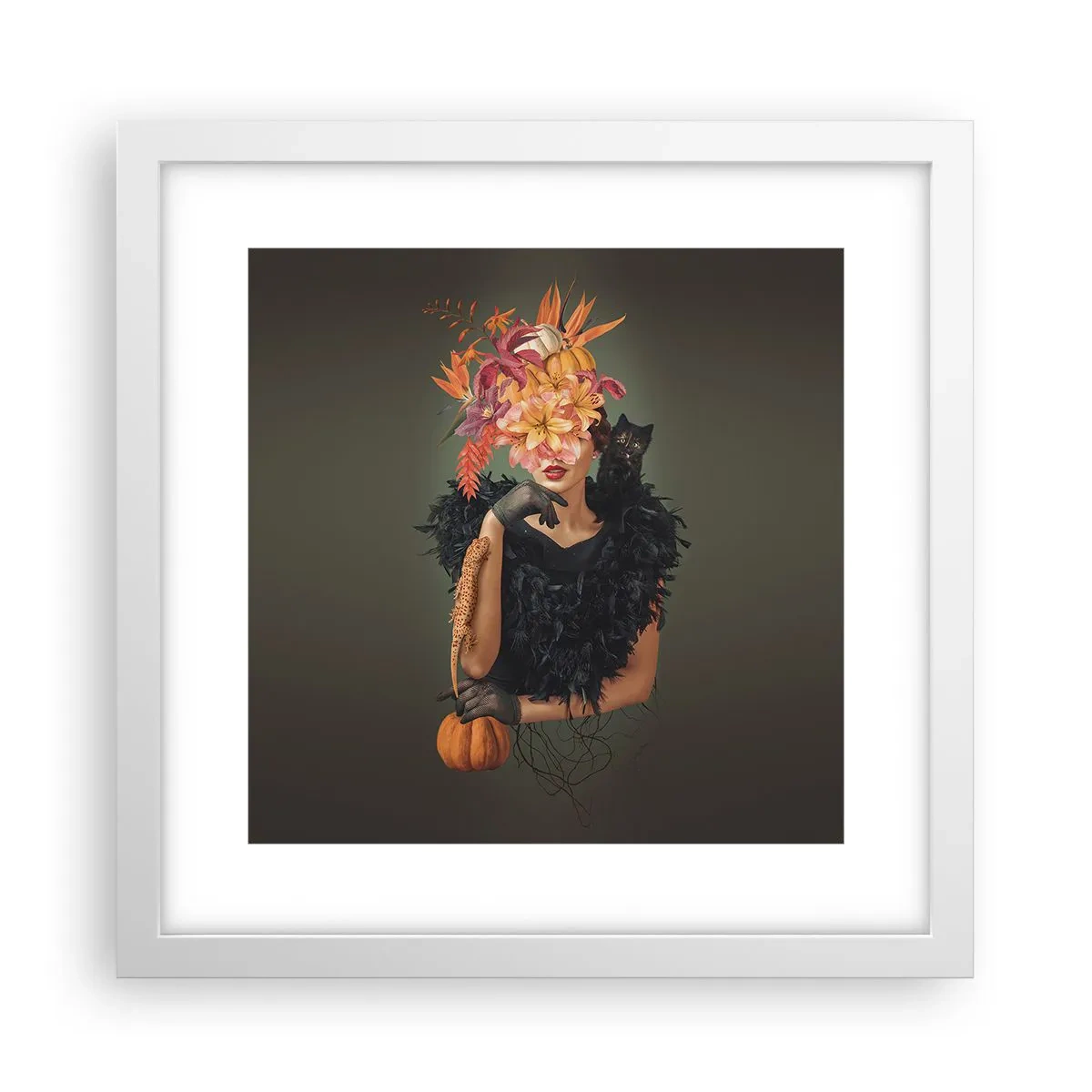 Plakat i hvid ramme - Heksens fortryllelse - 30x30 cm